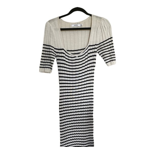 Striped Cream Sweater Dress - Picture 1 of 2